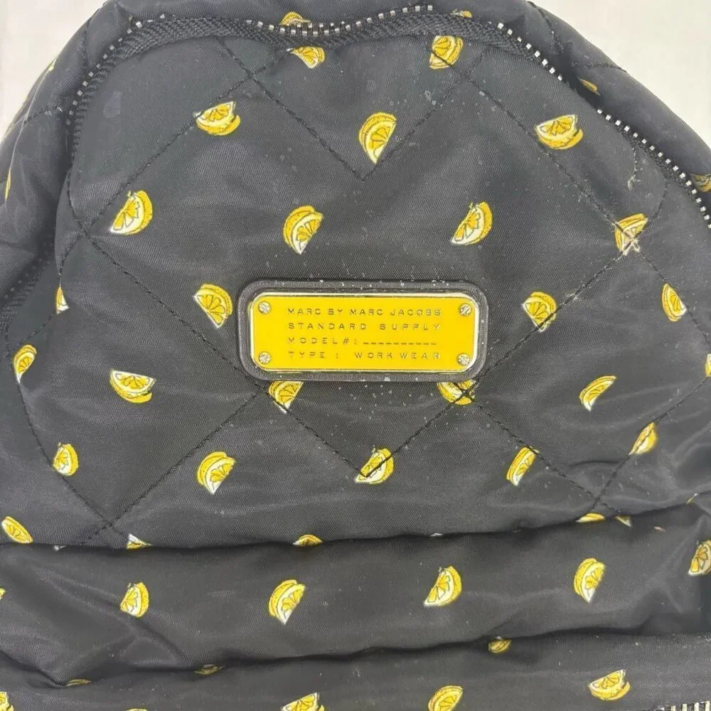 Marc‎ by Marc Jacobs Black with Lemon Print Quilted Backpack